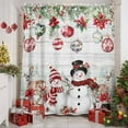 thumbnail image 2 of Christmas Xmas Shower Curtains for Bathroom, Elk Ball Snowman Poinsettia Berry Wood Plank Waterproof Fabric Shower Curtain for Bathroom Bathtub Decoration, Machine Washable, 72"x72", 2 of 9
