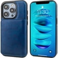 thumbnail image 3 of MYKOMI Compatible with iPhone 14 Pro Max Wallet Case Credit Card Holder, Premium Leather Kickstand Flip Hidden Magnetic Clasp Durable Shockproof Protective Cover for 6.7 Inch (Blue), 3 of 7