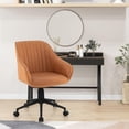 thumbnail image 2 of Giantex Chaise de Bureau à Domicile en Cuir, Chaise d'Ordinateur Pivotante à Roulettes avec Hauteur Réglable, 1, 2 of 6
