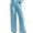Light Blue, variant on Stephy Women's New Thin Elastic Loose Large Size Korean Version of Everything Long Trousers Casual Trousers Haren, Black, L
