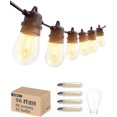 thumbnail image 1 of 96FT(2FT Space) LED Outdoor String Lights with 48 Edison Shatterproof Bulbs, Heavy-Duty and Weatherproof Strand, Commercial Grade Patio Lights, Decorative for Garden or Patio, Black, 1 of 14