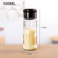 thumbnail image 2 of 2Pcs Spice Jars,100ml Glass Seasoning Bottles,Round Spice Bottles with Airtight Plastic Caps with Shaker Lidsblack, 2 of 5