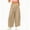 Khaki, variant on Women's Polka Dot High‑Waist Wide‑Leg Pants Elastic Drawstring Waist Casual Long Trousers with Side Pockets Wine XL(XL)