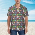 thumbnail image 3 of Qekee Daisies Flowers print Hawaiian Shirt for Men Short Sleeve Button Down Shirts Beach Tropical Casual Shirts, 3 of 9