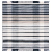 SAFAVIEH Striped Kilim STK704G Light Grey / Black Rug