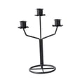 thumbnail image 3 of Candelabro de 3 brazos, candelabro cónico, centro de mesa, candelabro de Metal, soporte para velas para bodas, hoteles, y chimeneas Negro, 3 of 9