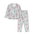 thumbnail image 1 of Balery Cute Rabbit And Heart Conjunto de Pijama con Estampado para Mujer, Conjunto de Dos Piezas con Manga Larga, Ropa de Dormir Suave con Bolsillos, Pijamas Cómodos-Medium, 1 of 7