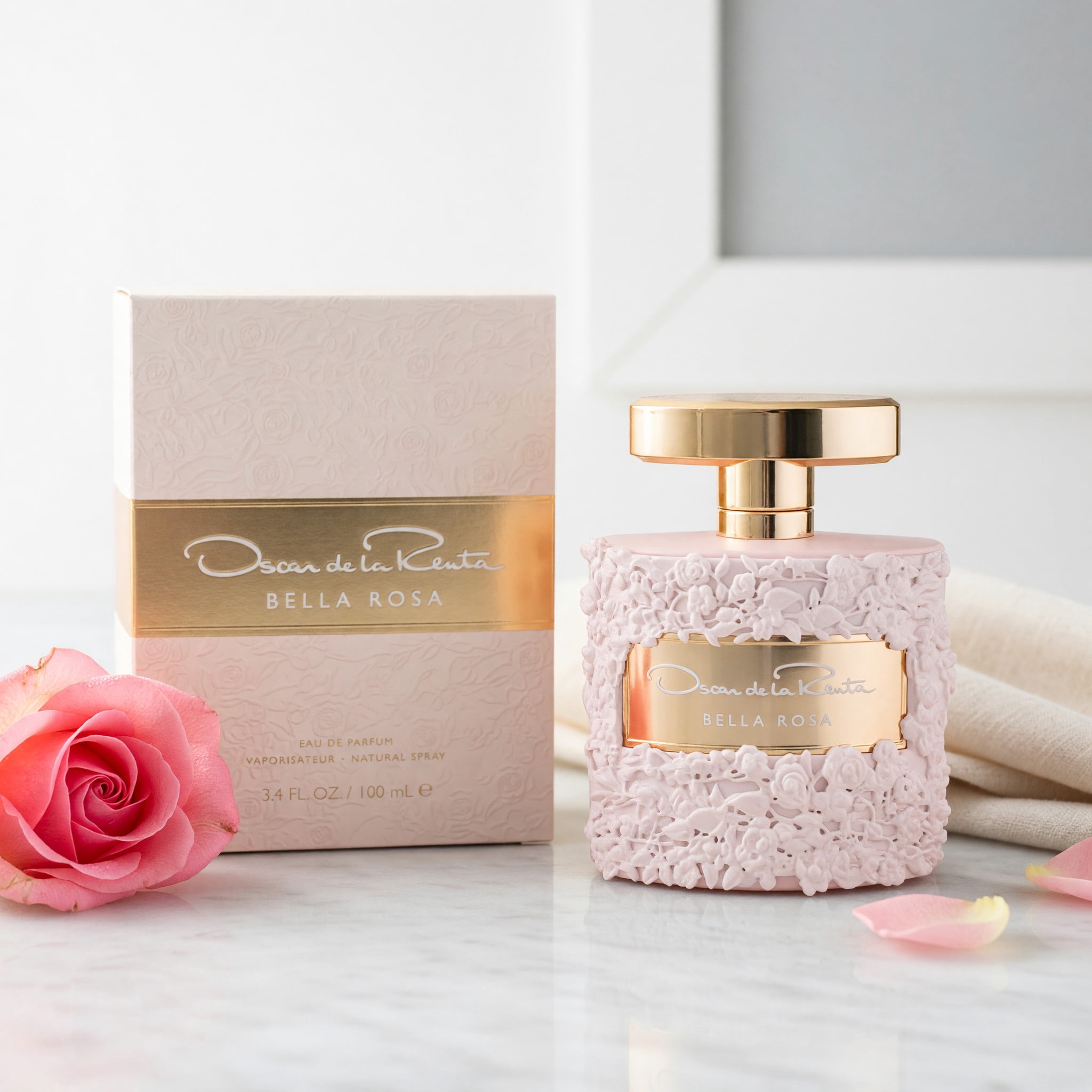 Oscar De la Renta Bella Rosa Eau De Parfum Spray, Perfume for Women, 3.4 Oz