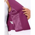thumbnail image 5 of Elegant Crop Blazer for Women's Open Front Collarless 3/4 Sleeve Peplum Business Suit Jacket XS Purple, 5 of 6