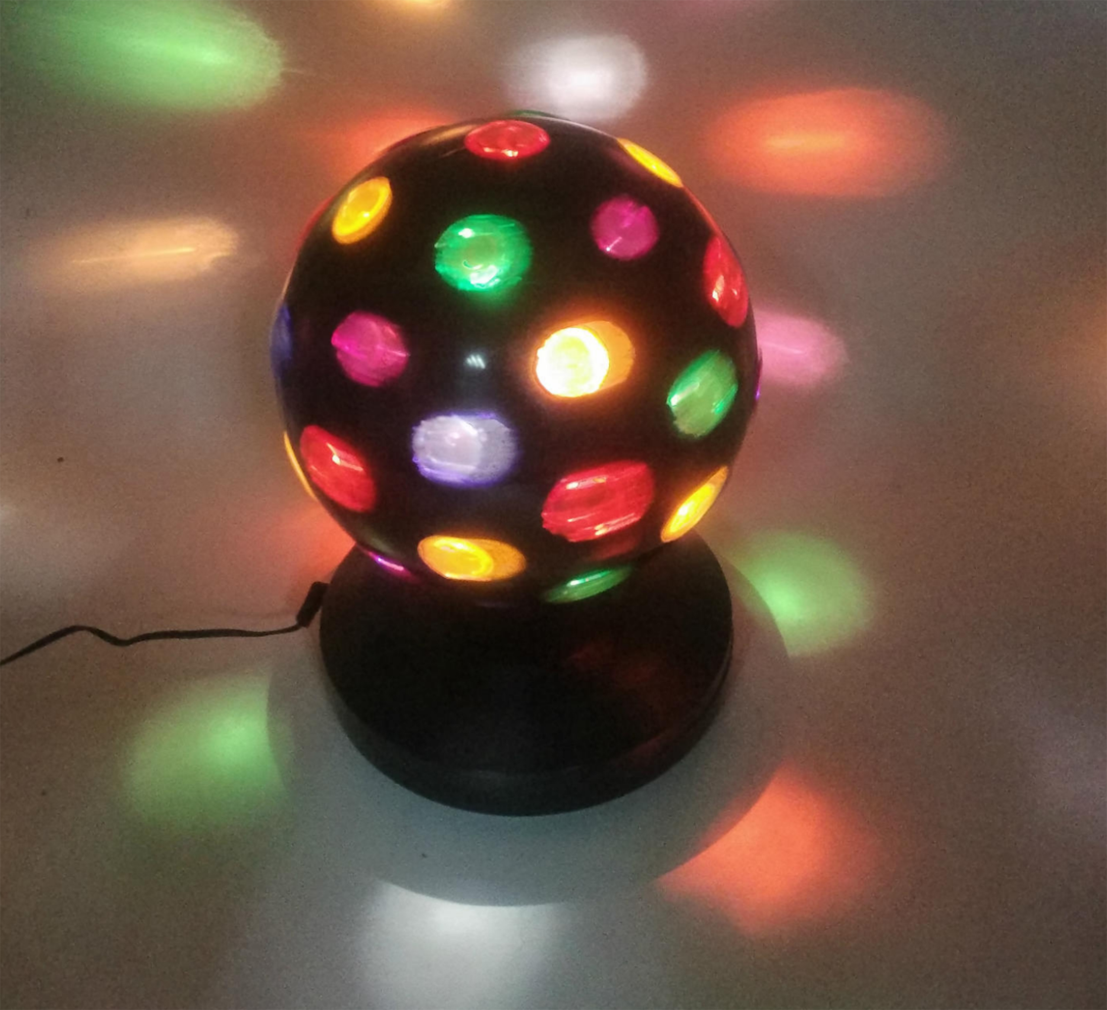 4&quot; Black Rotating Creative Motion Disco Ball with 21 Points of