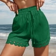 thumbnail image 2 of Bmisegm Womens Casual Shorts Lace Beach Relaxed Drawstring Tie Loose Bottoms Daily Women's Shorts GN2 L, 2 of 5