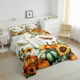 thumbnail image 2 of Manfei Autumn Pumpkin Bedding Sets Twin with Comforter, Vibrant Sunflower Duvet Insert, Rustic Farmhouse Reversible Comforter Sets Twin Size, Breathable Bedroom Decorative, 2pcs, 2 of 8