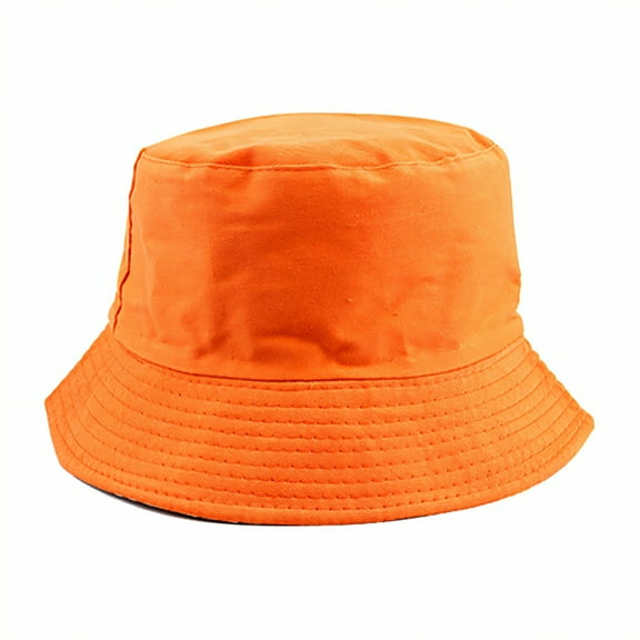 TELOLY Bucket Hat,Fits Child'S Head Shape Fishing Hat,Adjustable Hat Size Beach Hats for Women,Orange,54cm