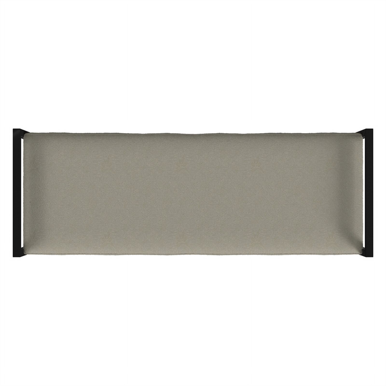 HomePop Modern Metal & Velvet Bench, 49.5"W x 17.25"D x 19"H, gray/Black
