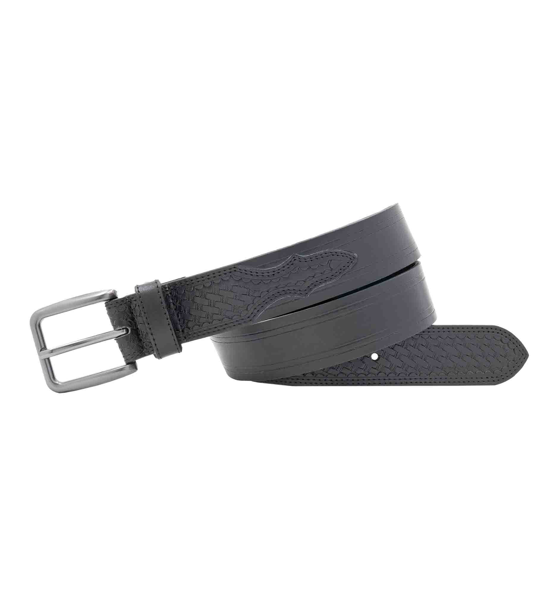Men's Wrangler 38mm Western Emobssed Basket Weave Leather Belt