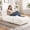 White, variant on Fulsmile 66" Bean Bag Chair for Adults Comfortable Lazy Sofa Chaise Longue with Folding Footstool for Indoor, Chevron Grey