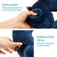 thumbnail image 4 of Inflatable Air Pump Travel Neck Pillow Comfortable U-Shape Airplane Support Cushion Velvet Dark Blue, 4 of 4