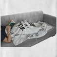thumbnail image 6 of Dream Soft Flannel Fleece Throw Blanket, Vintage Frame Monochrome Believe in Your Dreams Words Hand Drawn Laurel, Cozy Plush for Indoor and Outdoor Use, 50" x 60", Black and White, by Ambesonne, 6 of 6