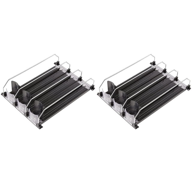 Dispensador de latas de refresco 2X para refrigerador con deslizamiento ajustable: perfecto para refrescos, cerveza y otras bebidas