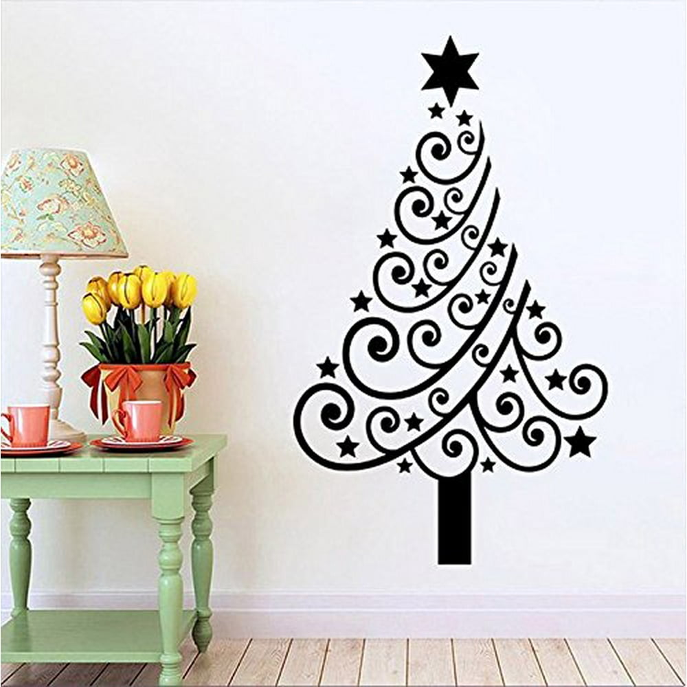 Decal Christmas Decal Christmas Tree 3 Wall or Window Decal (20