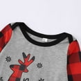 thumbnail image 5 of FAOWME Family Matching Christmas Pajamas Romper Long Sleeve Round Neck Reindeer Print Jumpsuits Comfortable Soft Sleepwear For Infant Baby-Grey 6M, 5 of 8
