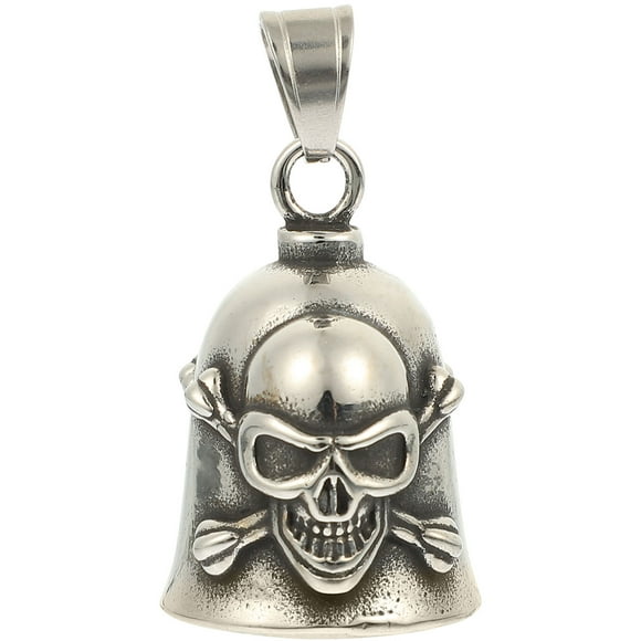 OUNONA Skull Bell Pendant for Craft DIY Jewelry Making with Retro Motorcycle Bell Design