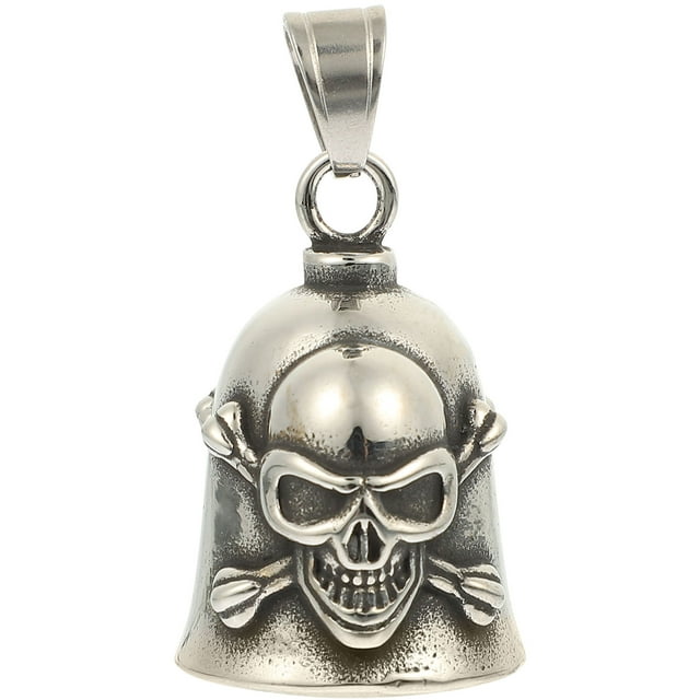 OUNONA Skull Bell Pendant for Craft DIY Jewelry Making with Retro Motorcycle Bell Design