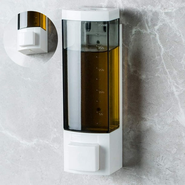Soap Dispensers 250ml ABS Plastic Drill Free with Adhesive or Wall Mount with Screws Liquid Hand
