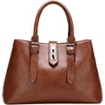 thumbnail image 1 of LHSHID Top Handle Handbag for Women Large Capacity Shoulder Bag Multi Pocket Tote Bag PU Leather Tote Bag Retro Satchel, 1 of 7