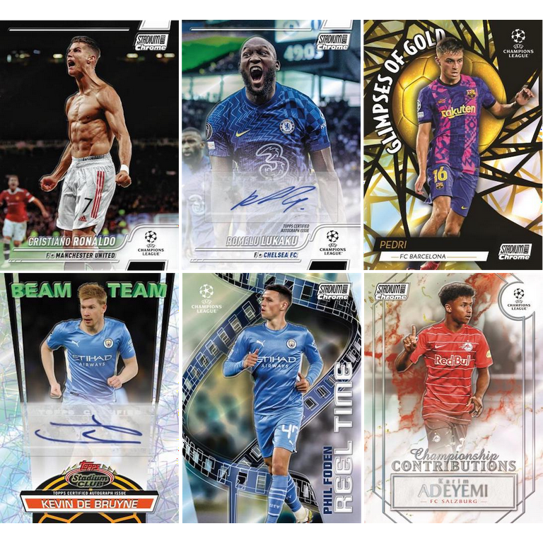 2021-22 Topps UEFA Champion League Stadium Club Chrome Trading Card Mega Box