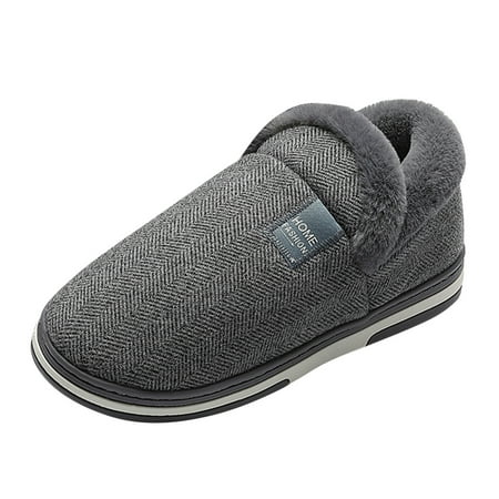 

Qufokar Men Warm Slippers Mens Open Toe Slippers Couples Men Slip On Shoesry Plush Flat Home Winter Round Toe Keep Warm Solid Color Slippers Shoes