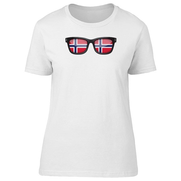 Norway Flag Glasses Tee Women's -Image by Shutterstock