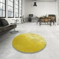 thumbnail image 4 of Ahgly Company Tapis d'Intérieur Lavables en Machine, Carrés Transitionnels, Jaune Vif, 4' Carré, 4 of 7