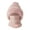 Pink, variant on Womens Knitted Hat with Pompom Winter Windproof Face Hooded Scarf Hats Soft Warmth Furry Beenie Gift for Ladies Beige M