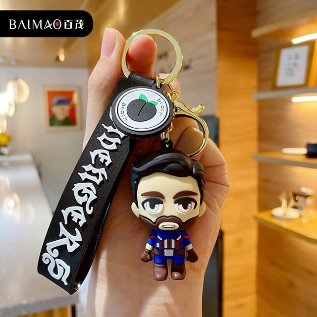 Disney-llavero de Los Vengadores de Marvel para hombre, llavero de Anime, Doctor Strange, muñeco de Spider-Man, colgante de mochila para llaves de coche, regalo Fivean unisex