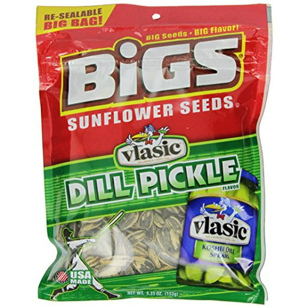 BIGS Vlasic Dill Pickle Sunflower Seeds, 5.35Ounce Bags (Pack of 12