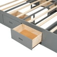 thumbnail image 3 of Queen Size Bed With Gray Wood Platform, Headboard Storage, 4 Drawers & Shoe Rack Make Platform Storage Headboard, Drawers, Rack, Version, 3 of 7