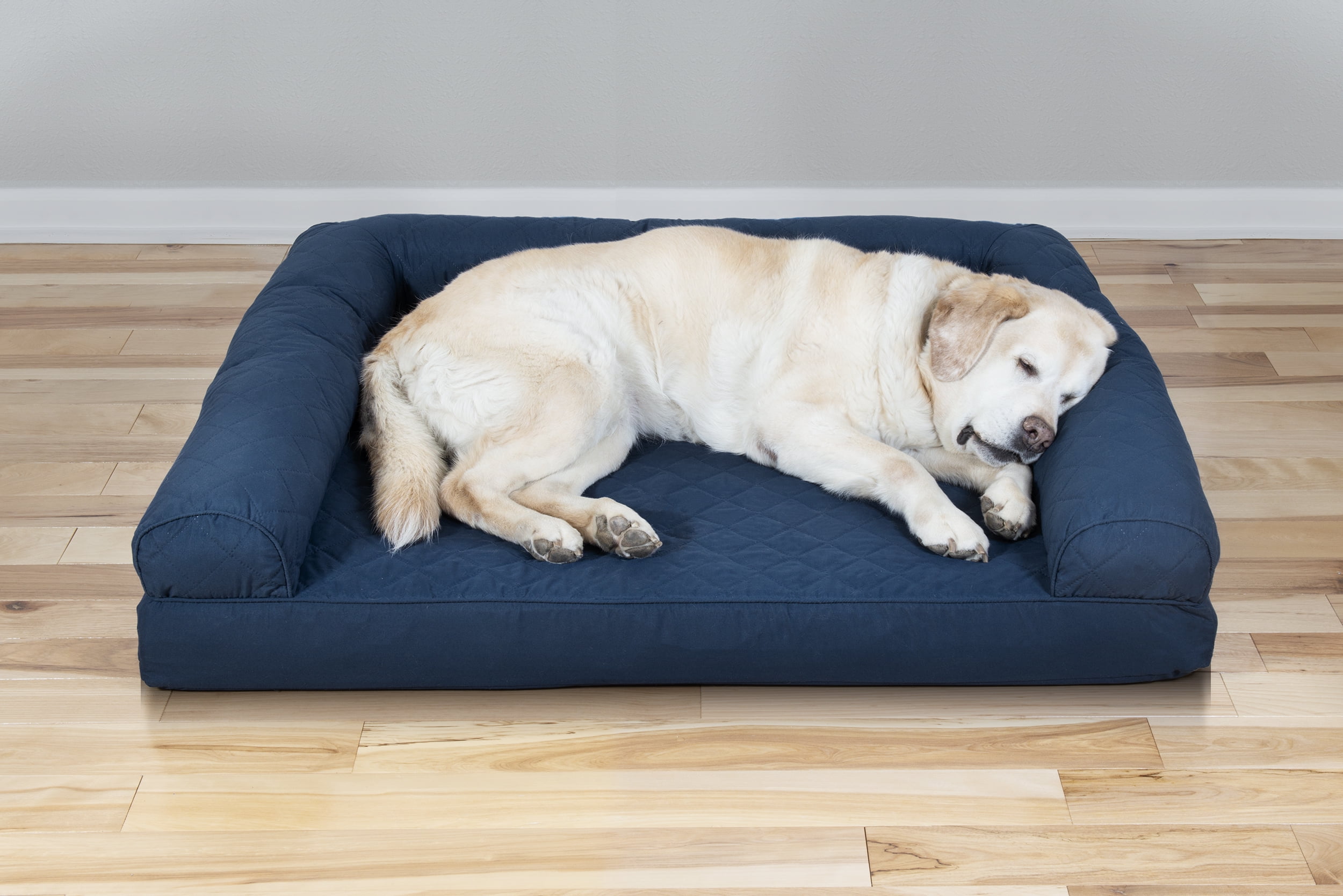 FurHaven Pet Products Quilted Cooling Gel Top Sofa Pet Bed for Dogs & Cats - Navy, Jumbo