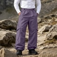 thumbnail image 3 of HOMADLES Mens Relaxed Fit Cargo Pants Stretch Elastic Drawstring Workout Pants Solid Color Athletic Pants Purple Size S, 3 of 9