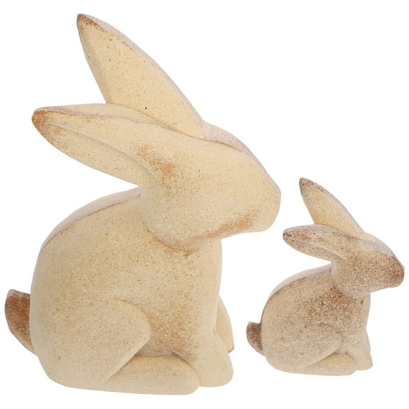 HIAKDOFT Diy Painting Animal Decor Wooden Bunny To Paint For Home Decoration 1 Pair