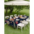 thumbnail image 3 of Outdoor Tablecloth with Umbrella Hole and Zipper, Navy Blue Christmas Rectangle Table Cloth 60x120 Inch Waterproof Tablecloth, Xmas Tree Balls Snowman Gingerbread Picnic Table Cover for Patio Camping, 3 of 7