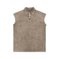 thumbnail image 4 of Bainana Washed Collar Tank Tops For Mens Regular Fit Sleeveless Button Up Muscle Shirts Summer Running Beach Gentleman Vest Khaki Size S, 4 of 4
