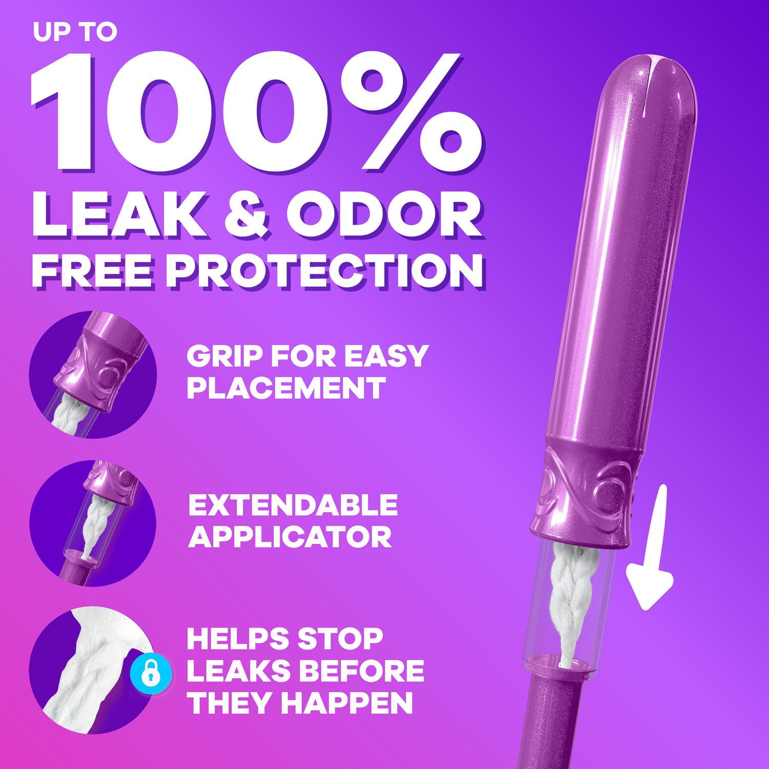 Tampax Radiant Tampons Multipack, with LeakGuard Braid, Regular/Super Absorbency, Unscented