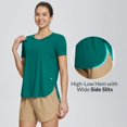 thumbnail image 2 of BALEAF Women's Short Sleeve T Shirts Crew Neck Workout Tops Running Shirts Sun Protection Quick Dry UV Green XXL, 2 of 7