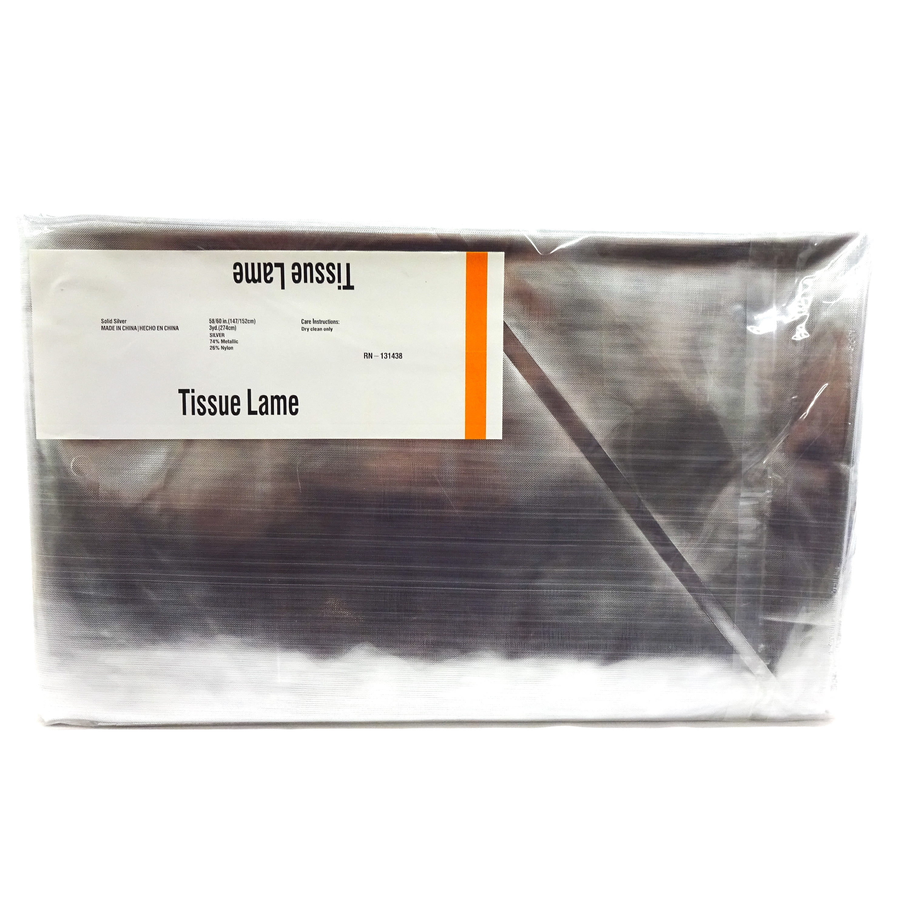 Shason Textile 60" x 3 yd 100% Polyester Nylon Lame Cosplay Tissue Craft Fabric, Silver