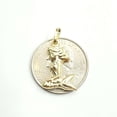 thumbnail image 2 of 14k yellow Gold hollow full body mermaid Pendant charm fine gift jewelry 1.4g, 2 of 11