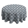 thumbnail image 4 of Blue and White Intricate Pattern Round Tablecloth 60"x60",Wrinkle Wipeable Table Cloth for Kitchen Dining Room Picnic Patio Party, 4 of 6