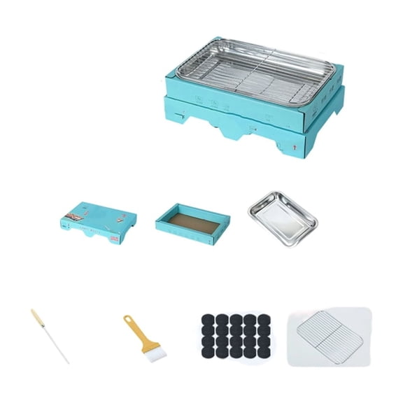 Stainless Steel Charcoal Grill For Outdoor Cooking Even Heat Distribution Portable Design For Camping Picnics Backyard