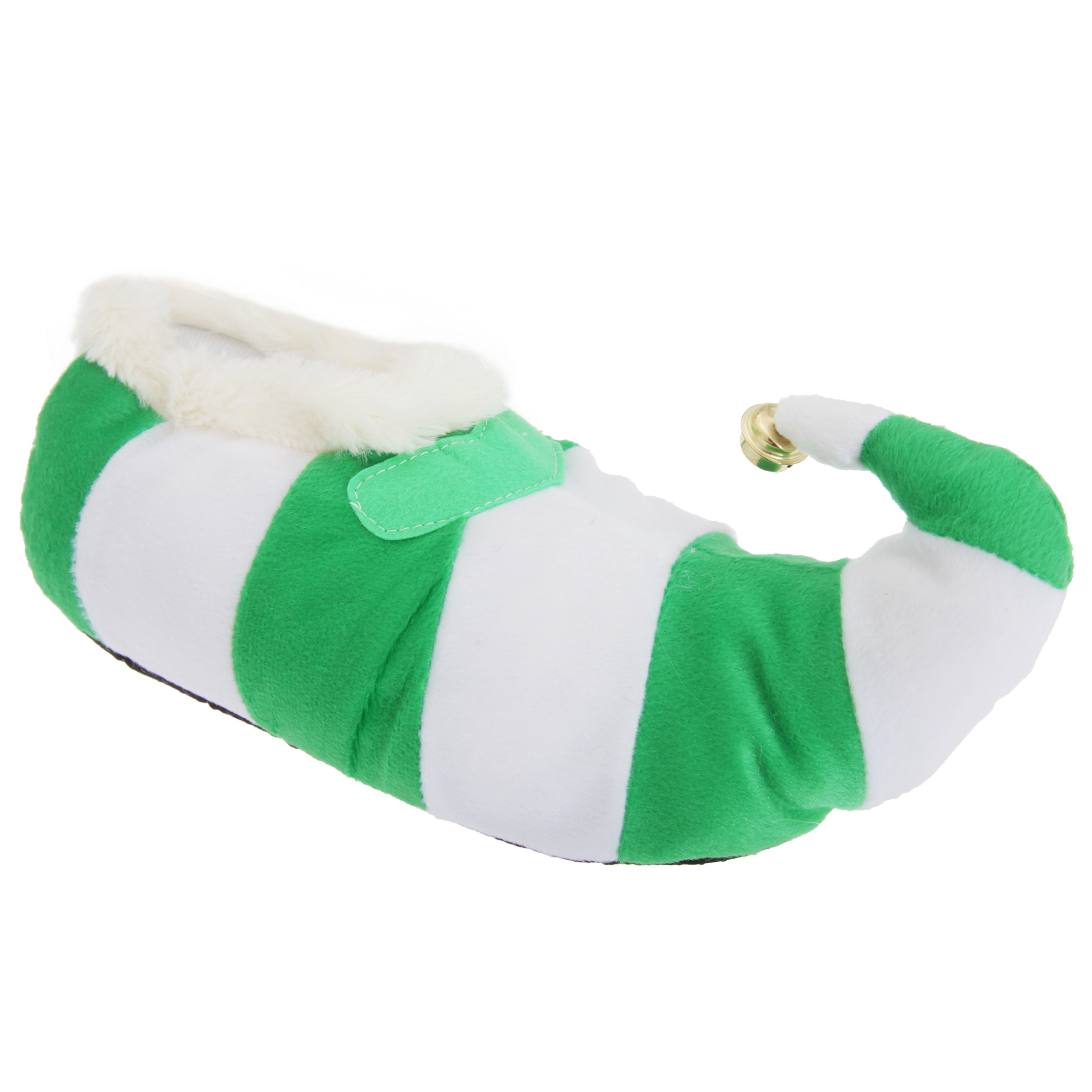 Adults Striped Elf Design Novelty Christmas Slippers