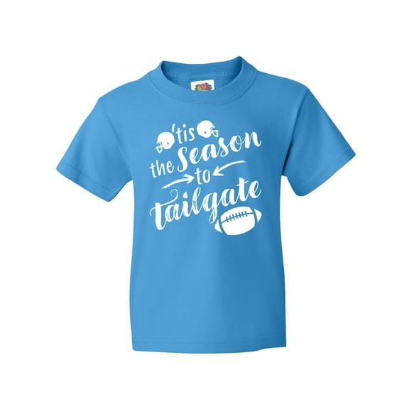 Inktastic Tis the Season to Tailgate with Helmets and Football Youth T-Shirt